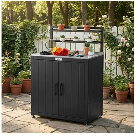 feasto Gartenschrank 80 x 48 x 113 cm Schwarz