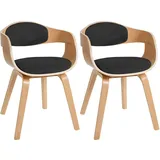 CLP 2er Set Stühle Kingston Stoff natura/dunkelgrau