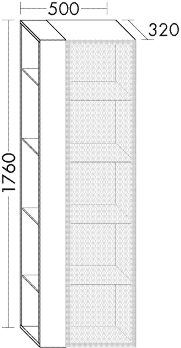 Burgbad Hochschr.Yumo PG1 1760x500x320 Kieselgrau Matt, HSKF050RF6915 HSKF050RF6915