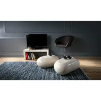 STONES White Achat Beistelltisch, Fossile White Achat, Weiß, 50