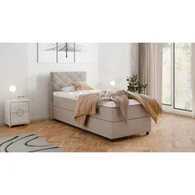 Homesy Boxbett, Beige, Holz, Mode, 90x200 cm, Oeko-Tex® Standard 100, Schlafzimmer, Betten, Boxspringbetten
