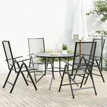 vidaXL Gartenstuhl-set 5-tlg. Gartenstuhl 41 x 41 x 41 cm grau