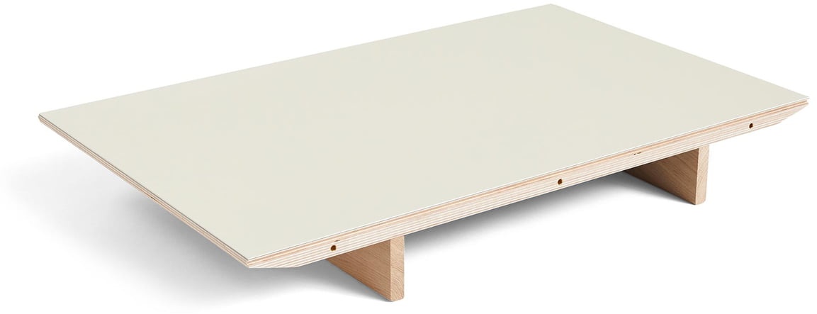 HAY - Einlegeplatte für CPH30 ausziehbarer Esstisch, 50 x 80 cm, Oberfläche: Linoleum off white / Kante: matt lackiertes Sperrholz
