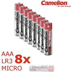 8 x Batterie Mignon AAA LR3 1,5V PLUS Alkaline - Leistung auf Dauer - CAMELION