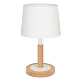 Tomons Nachttischlampe Dimmbar aus Holz, Moderne Stil LED Tischlampe, Schreibtischlampe Retro für Schlafzimmer oder im Hotel oder Café - Weiß