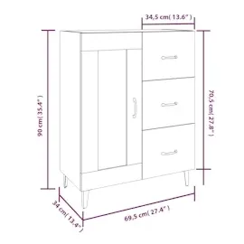 vidaXL Sideboard Sonoma-Eiche 69,5x34x90 cm Holzwerkstoff
