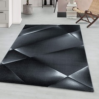 Kurzflor Wohnzimmerteppich Abstrakt Muster Soft Flur Teppich Wohnzimmer Schlafzimmer Flur Pflegeleicht Rechteckig Flauschiger Teppich in Farbe: Schwarz, Grösse: 160 x 230 cm