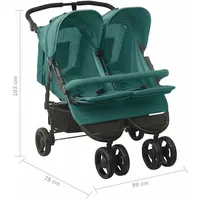 vidaXL Geschwisterwagen grün 10246