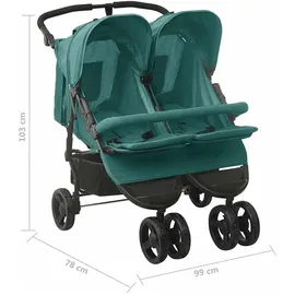 vidaXL Geschwisterwagen grün 10246