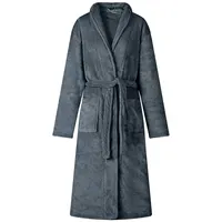 vidaXL Bademantel ohne Kapuze Marineblau XXXL Flanell