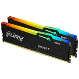 Kingston FURY Beast RGB schwarz DIMM Kit 64GB, DDR5-6000, CL40-40-40, on-die ECC (KF560C40BBAK2-64)