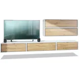 Vladon Wohnwand, Eiche, 260x150x37 cm, Wohnzimmer, Wohnwände, Anbauwände