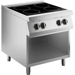KBS Gastrotechnik KBS Glaskeramikherd elektro 800x730x900 mm offener Unterbau 10kW 4 Heizzonen