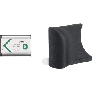 Sony NP-BX1 Li-Ion Akku (Typ X, 3,6V, 1240mAh) für Cyber-Shot & AG-R2 Griffbefestigung (geeignet für RX100, RX100II, RX100III, RX100IV, RX100V, RX100VI, RX100VII) schwarz