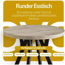 alpimeble OVO Ø 90 cm naturbelassen/schwarz
