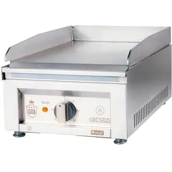 Romux® Elektrisch Grillplatte aus Edelstahl 30 cm Tischgerät mit 4 mm glatter Grillfläche für schnelles Aufheizen mit Thermoelement CE