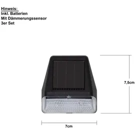 STAR LED-Solar-Wandl. 'Wally Mini', 3er Set, je 7x7,5cm