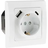 Delphi Schutzkontakt-Steckdose 23340, UP, 16A/250V, USB-C/PD, weiß