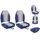 vidaXL Klappbare Bootssitze 2 St. 2 x 0 x 0 cm blau