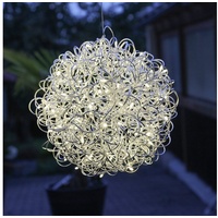 MARELIDA LED 3D Drahtkugel SPHERE Leuchtkugel Ball 30cm 50LED Aluminium Draht für Außen