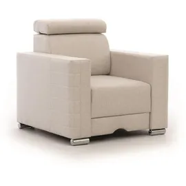 Fun Möbel Fernsehsessel CANTON Stoff 94 x 92 x 0 cm Weiß mit Kissen