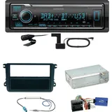 Kenwood KMM-BT508DAB Bluetooth DAB Einbauset für Seat Leon Alhambra Altea XL