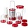 GourmetMaxx Mr. Magic Standmixer silber/rot 18-tlg.