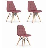 Best for Home Esszimmerstuhl Robuster, zeitloser dunkelrosa Veloursstuhl mit Beinen aus Buchenholz rosa