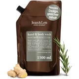 Jean&Len Hand & Body Wash Rosemary und Ginger Nachfüllbeutel 1,5 L