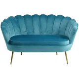 SalesFever Muschelsofa Samt 2-Sitzer Blau