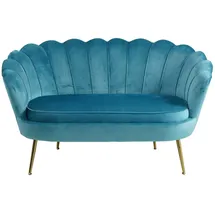 SalesFever Muschelsofa Samt 2-Sitzer Blau
