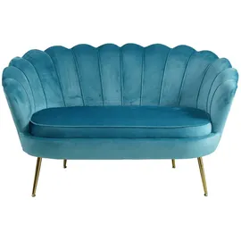 SalesFever Muschelsofa Samt 2-Sitzer Blau