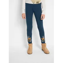 bonprix Thermoleggings BONPRIX "Thermo-Leggings", Mädchen, Gr. 152, N-Gr, blau (dunkelblau), Obermaterial: 95% Baumwolle, 5% Elasthan, Hosen, aus Baumwolle und Elasthan, bequeme Passform