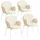 Tectake Esszimmerstuhl Scandi Bouclé creme 4er Set