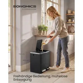 Songmics Mülltrenner 2 x 15 l Schwarz