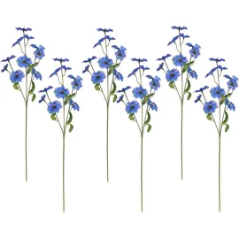 Decoris Kunstblumen Kornblume am Stiel 55cm blau