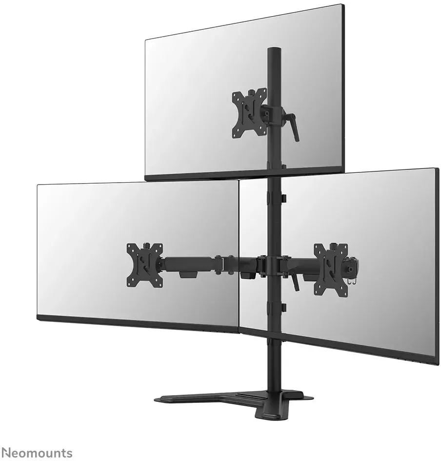 Neomounts DS45-600BL2-1 Monitorständer für drei Bildschirme 10-32