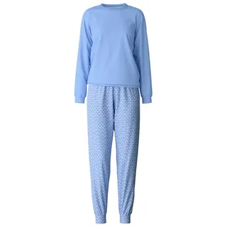 CALIDA Daylight Dreams Bündchen-Pyjama Damen, hautfreundlich, hypoallergen, atmungsaktiv, feuchtigkeitsregulierend, weiche Bündchen am Abschluss