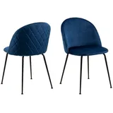 VCM Louise Esszimmerstuhl Velour blau.