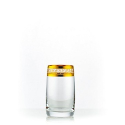 Crystalex Longdrinkglas Ideal Gold Longdrinks 6er Set, Kristallglas, Gold Gravur, Goldrand 380 ml - Ø 7.3 cm x 12.9 cm