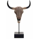 MCW Deko Standfigur Kuhschädel MCW-D30, Stierkopf Bulle Tierkopf Kuhkopf Trophäe mit Trival, Polyresin 47x30x12cm
