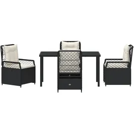vidaXL Garten Essgruppe 5 pcs Schwarz Poly-Rattan
