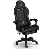 Trisens Gaming-Stuhl Kunststoff Schwarz