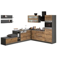 Kochstation Winkelküche »KS-Samos«, ohne E-Geräte, Stellbreite 300 x 250 cm grau