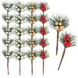20x Dekozweig für Weihnachtsgestecke - Weihnachtsdekoration für Adventskränze -