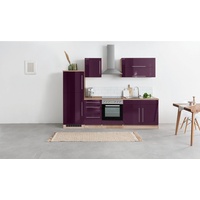 Kochstation Küchenzeile »KS-Samos«, mit E-Geräten, Breite 270 cm, lila