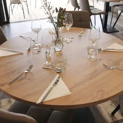 Restootab Tisch Bistrot-Stil Ø70cm - Modell Eiche Armor