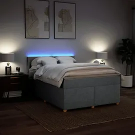 vidaXL Boxspringbett 140 x 200 cm Hellgrau