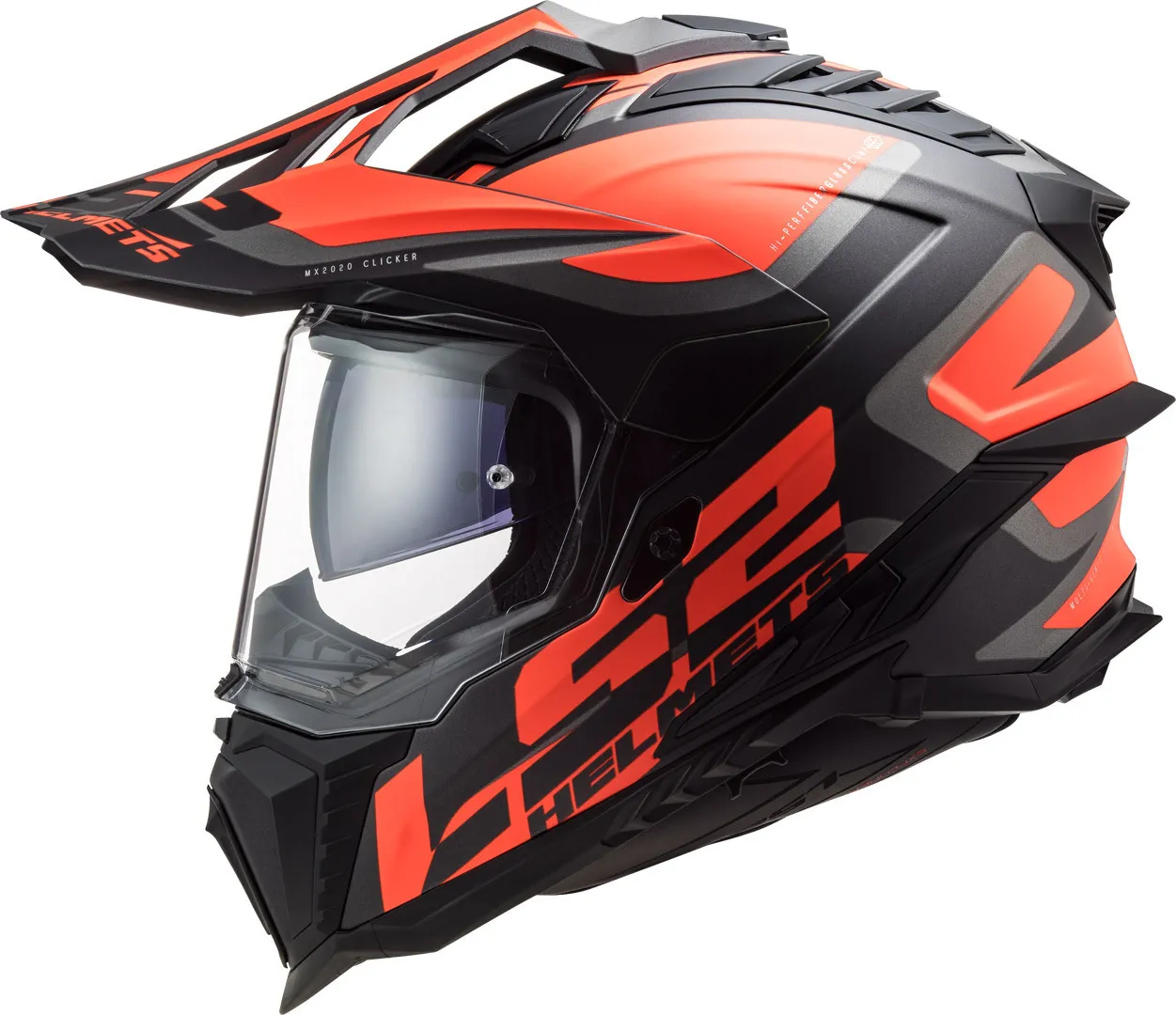 LS2 MX701 Explorer Alter Matt Motocross Helm, schwarz-orange, Größe L für Männer