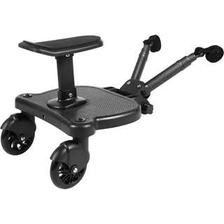 Queeucaer Universal Stehbrett Board Kinderwagen Zubehör, für alle Kinderwagen Kiddy mit Sitz Universal Board Mit Trittbrett,360°Zweirad Design,Für jeden erhältlich(Schwarz)